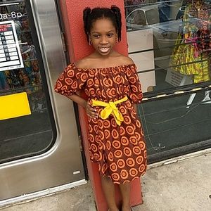 Girls African Ankara print dress